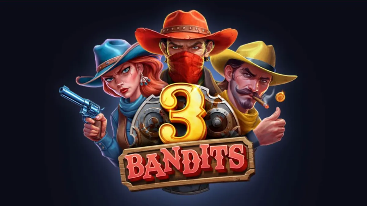 Ang makulay na interface ng 3 Bandits slot sa isang mobile device